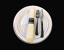 China Plate with Silverware